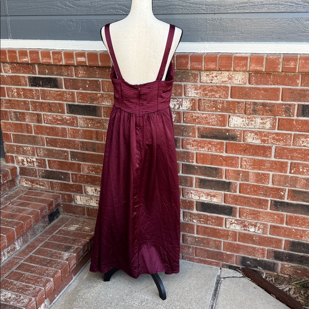 ASTR the Label Wine Pleated Bustier Midi Dress Burgundy Sweetheart Size Large - Picture 5 of 7